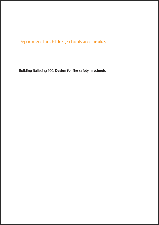 BB100 Designing for fire safety in schools FRONT